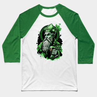 Funny Drunk Saint Patrick Drinking a Green Beer Graffiti by gnarly Baseball T-Shirt